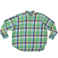 Polo Ralph Lauren Luxury Flannel Shirt Men's Big Tall Size 2XB Plaid Button-Do
