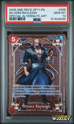 2025 ONE PIECE OP11 JP #005 シルバーズ・レイリー PSA 10 2025 One Piece OP11 English Special Alternate Art #005