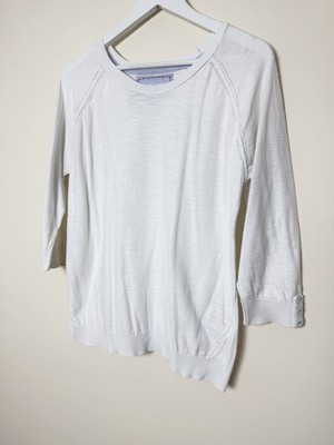 Per Una Soft 3/4 Sleeve Scoop Neck Jumper S16 Preloved Excellent Condition