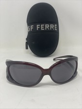 FERRE sunglasses oval Rare GIANFRANCO GF75203 space Brown Unisex W/ Case