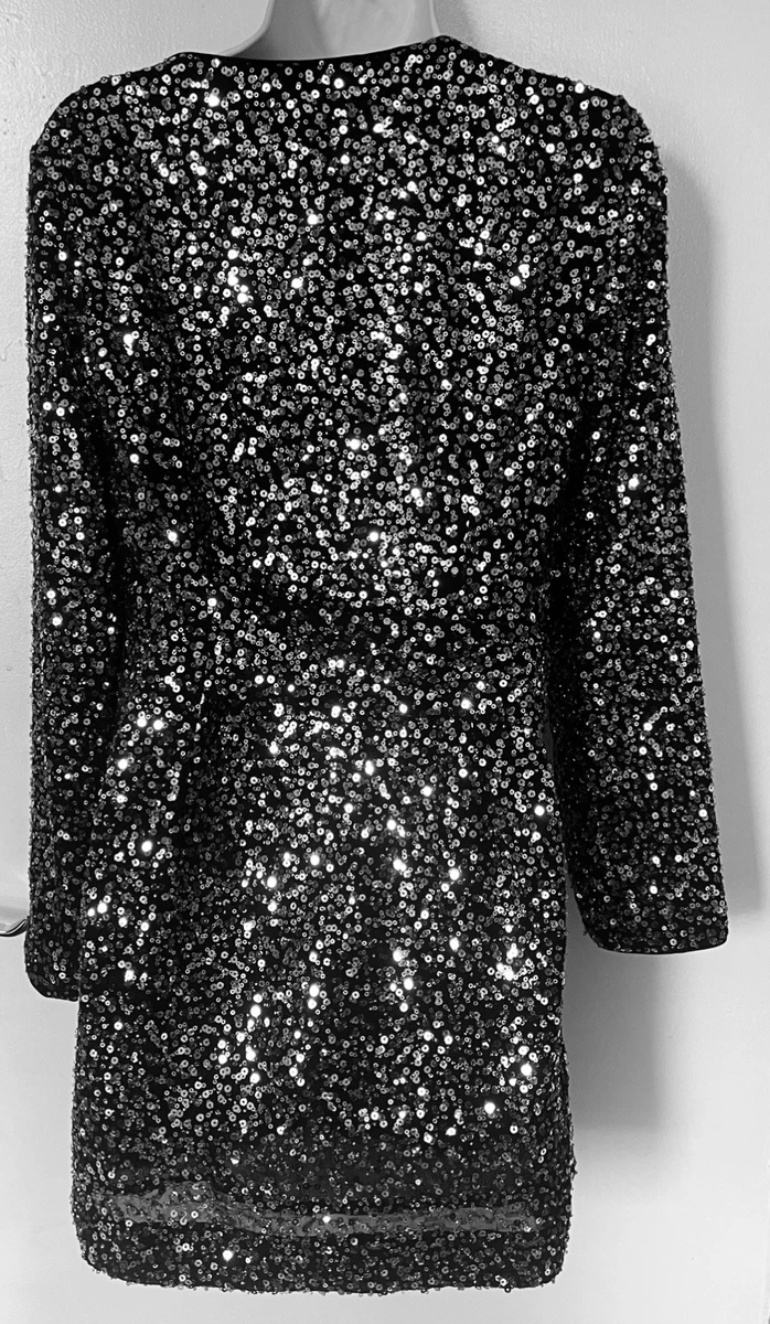 slim fit dress slacks Short dress with sequins da donna argento main image 1