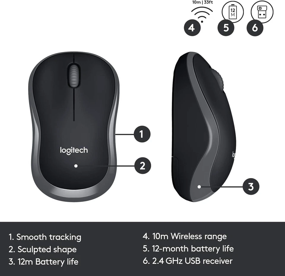 Logitech MK330 Wireless Keyboard and Mouse Combo for Windows, 2.4 GHz Wireless w - Image 2 of 4