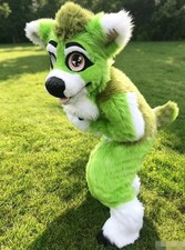 Long Fur Husky Dog Fox Mascot Costume Fursuit Halloween Furry Suit Cartoon