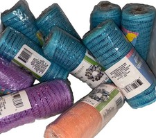 Deco Mesh Metallic 10 -ROLL-LOT Turquoise-Lavender-Peach-White C
