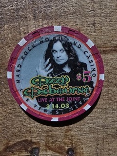 Ozzy Osbourne $5 Hard Rock Casino Chip Las Vegas 2003