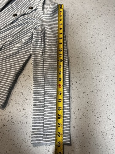 TOMMY HILFIGER Gray/White Stripe Jacket w/ Signature Buttons Small - Picture 6 of 8