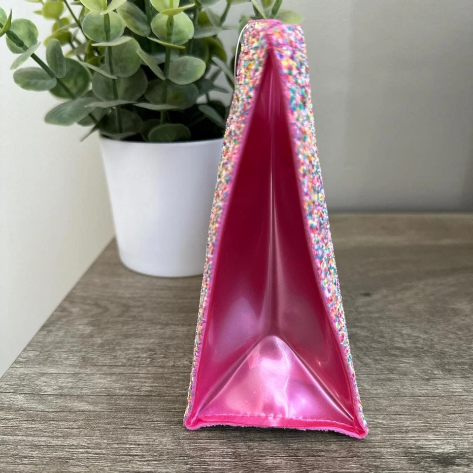 Mini bolso de mano de lentejuelas rosa intenso Bath & Body Works para mujer bolsa de regalo reutilizable Foto 2 de 4