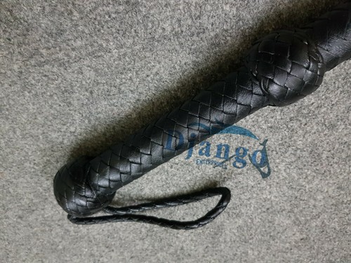 Top Grain Leather Braided Riding Crop Devil Whip Dragon Tail Flogger Bullwhip - Picture 3 of 19
