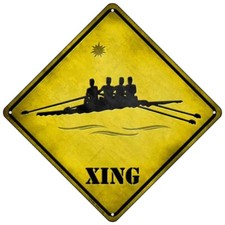 Kayak Racing Xing Novelty Mini Metal Road Notice 8" Cross Xing Crossing Sign