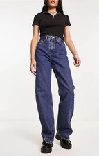 Dr Denim Womens Echo Spiral Cut Straight Leg Jeans In Mid Blue RRP £70