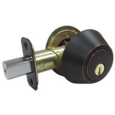 Double-Cylinder Deadbolt, Aged Bronze - Pack of 3