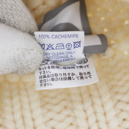 CHANEL Sports Line Used Knit Hat Beige Cashmere 100% Made in Scotland #BU496 S - Picture 10 of 11