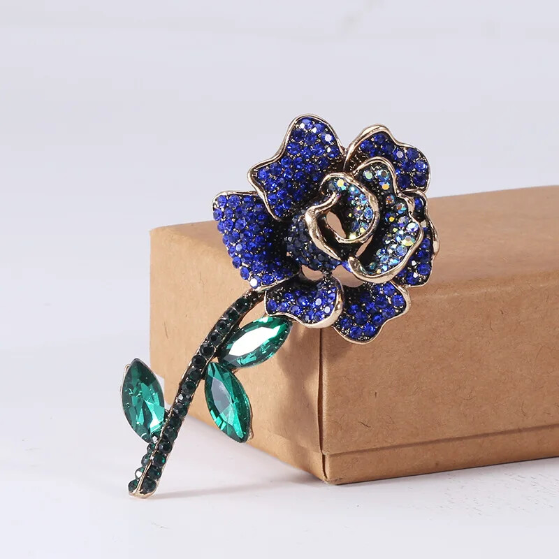 Vintage-Style Orchid Rhinestone Brooch – Luxury Women's Jewelry For Special Occasions 9 thumbnail image