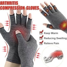 Anti Arthritis Compression Gloves M Fingerless Support Rheumatoid Hand Relief
