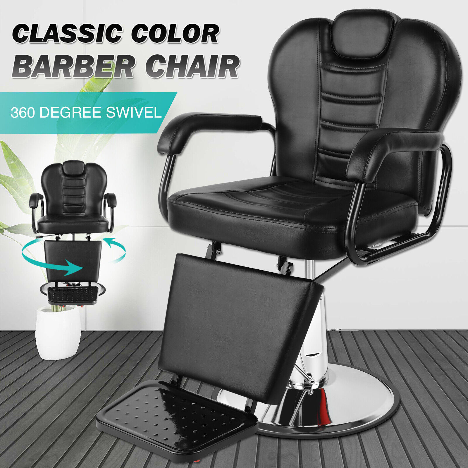 All Purpose Hydraulic Recline Barber Chair Salon Beauty Spa Heavy Duty Equipment