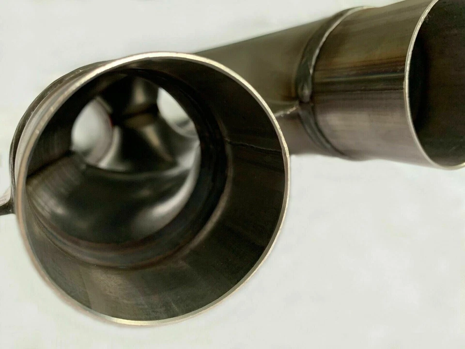 Dual 2.25" X Pipe Universal Stainless Steel Stamped Crossover Exhaust Tail Pipe - Image 4 of 4