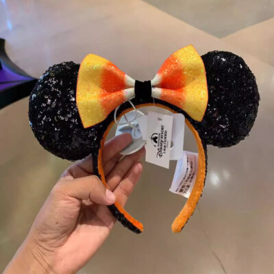 Disney.Parks Halloween Candy Corn Minnie Mouse Bow Ears Headband US POST