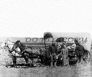 1889 Gold Prospectors With Wagon in SD Vintage Photograph 8.5" x 11" Repro