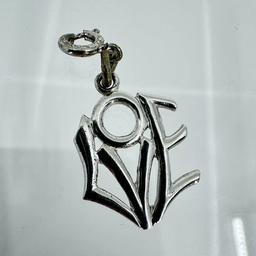 Vintage Sterling Silver  Wells “LOVE” Charm Retro Spring Ring