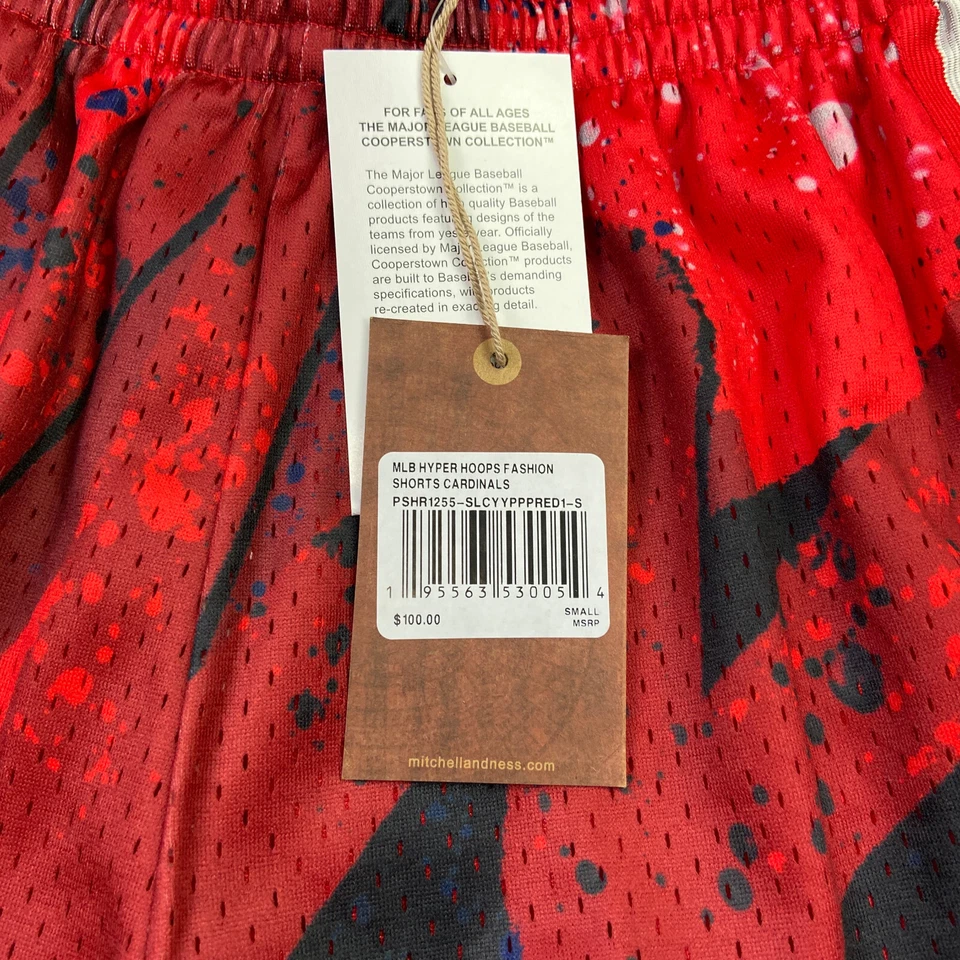 Pantalones Cortos Mitchell & Ness Cardenales de San Luis Para Hombre Pequeños Rojo Logo Hyper Hoops NUEVO Foto 3 de 4