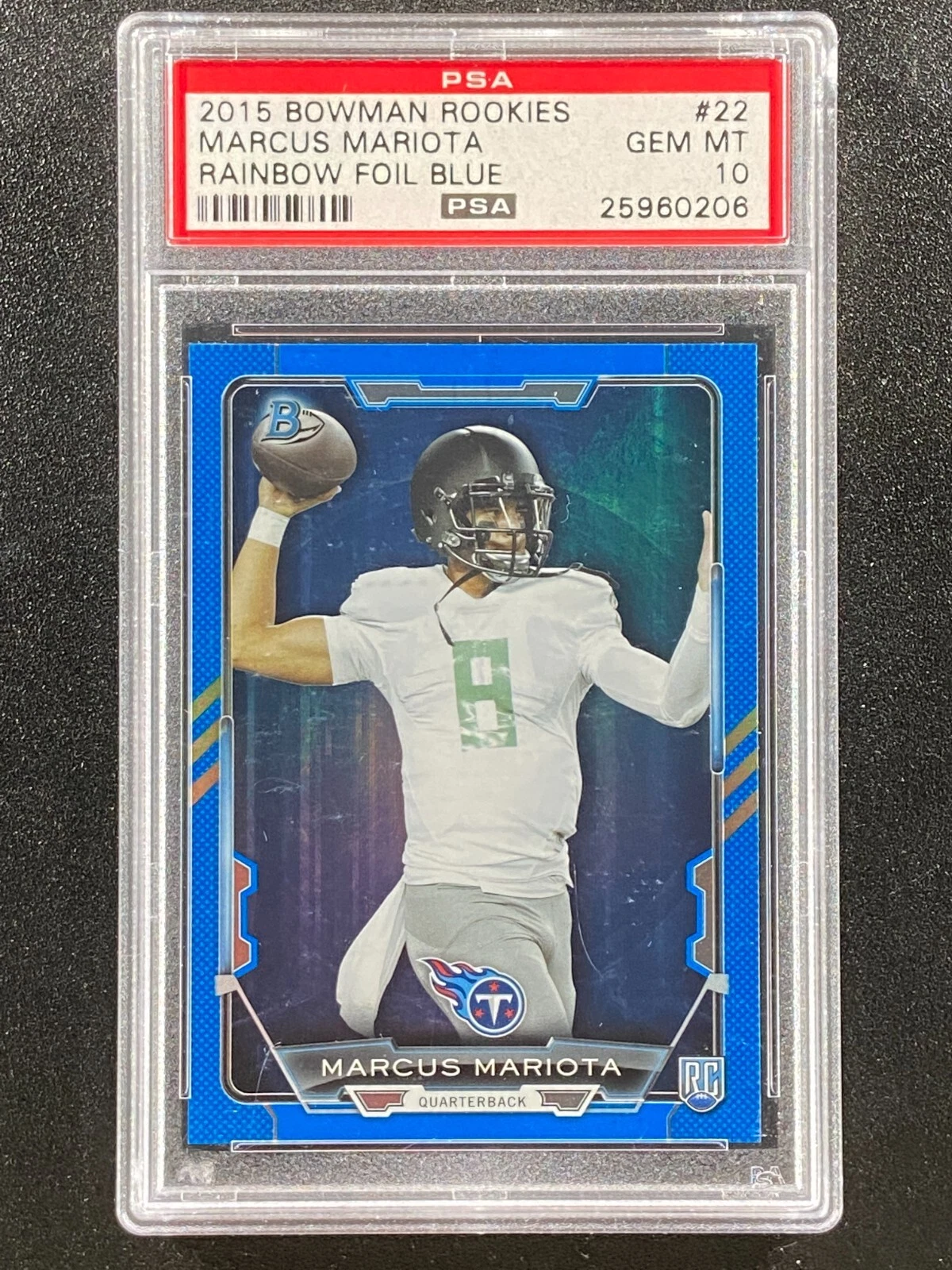 Marcus Mariota Bowman Rookies #22 Rainbow Foil Blue