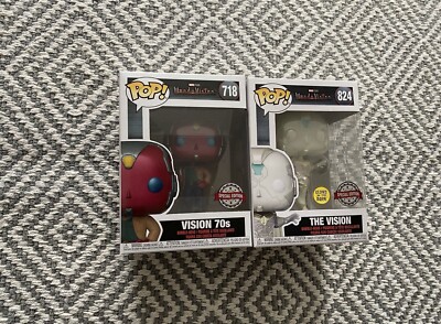 Funko Pop ! Marvel Wanda Vision - 70s (  Metallic  Edition ) N. 718 & Glow N.824