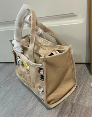 COACH x PEANUTS Cargo Tote Bag 26 Dark Natural Multi CBH43 Outlet