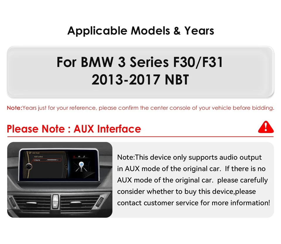 10.25" Android 13 Car Stereo Apple CarPlay GPS Nav For BMW 3 Series F30 F31 NBT - Image 3 of 4