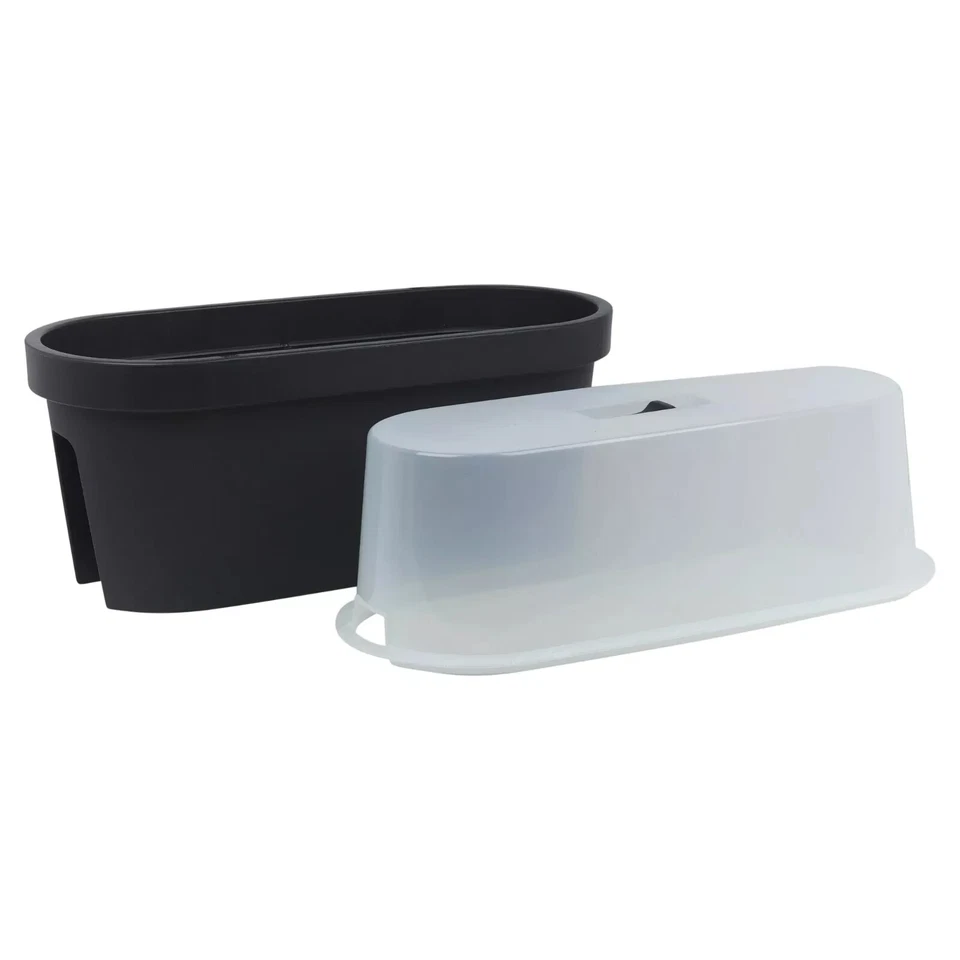 Large Outdoor Planter Greenhouse Propagator Garden Patio Flower Pot Herbs Black - Image 2 of 4