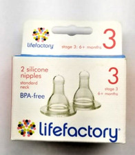 Lifefactory BPA-Free Stage 3 6 Months Silicone Nipples 2-Pack