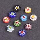 Flat Round Millefiori Lampwork Glass 6mm 8mm 10mm 12mm Beads For Jewelry Making