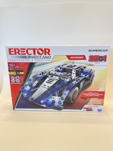 Erector by Meccano Supercar 25-in-1 Stem Building Kit Engineering & Robotics