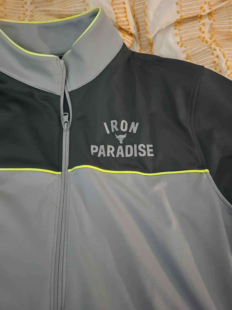 Gray Under Armour Iron Paradise Project Rock Zip Jacket Men's XL