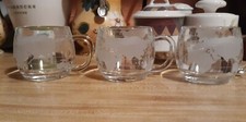3 Vintage Nestle Globe World Map 8 oz Glass Mug 1970's Heavyweight, Coffee, Tea