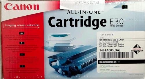 Canon E30 Genuine Original Black Toner Cartridge 4000 A4 Pages, 1491A003 BA OVP