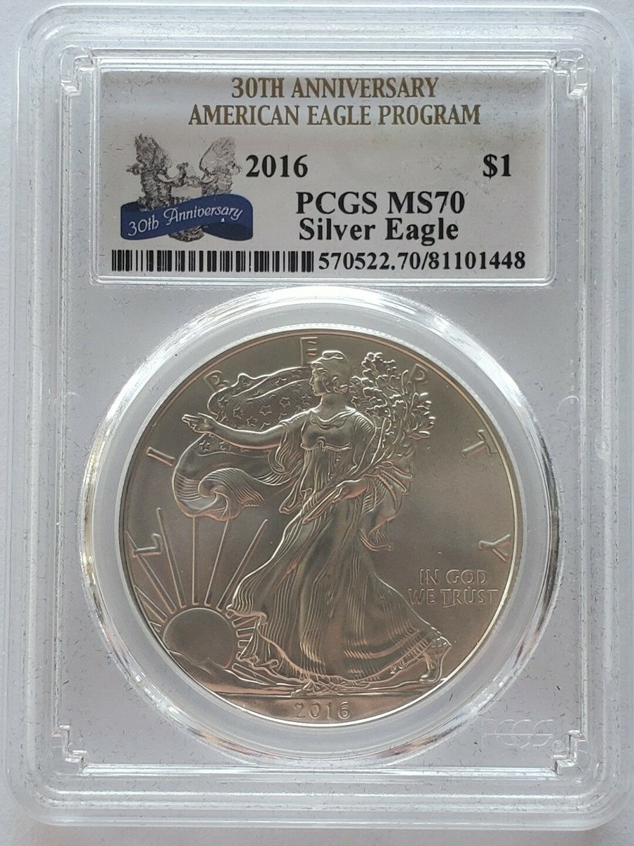 イーグル銀貨 2016 PCGS MS70 30th Anniversary 2016 Silver Eagle PCGS MS70 First Strike 30th Anniversary Logo | eBay