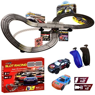 Electric Remote Control Slot Car Racing Track Set Childrens Toy