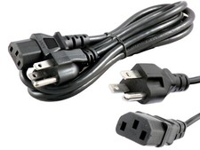 6 ft 3-Prong AC Power Cord for Computers, NEMA 5-15P to IEC320 C13, UL Listed