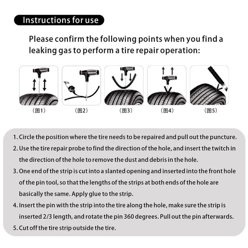 68pc Tire Repair Kit DIY Flat Tire Fix Car Truck Motorcycle Plug Patch Home Shop - Picture 17 of 17