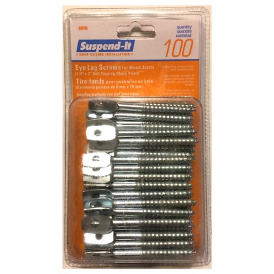 PK100 SUSPEND-IT 8856, Eye Lag Screw,1/4''x3'' Thread,For Wood, 0103006088565