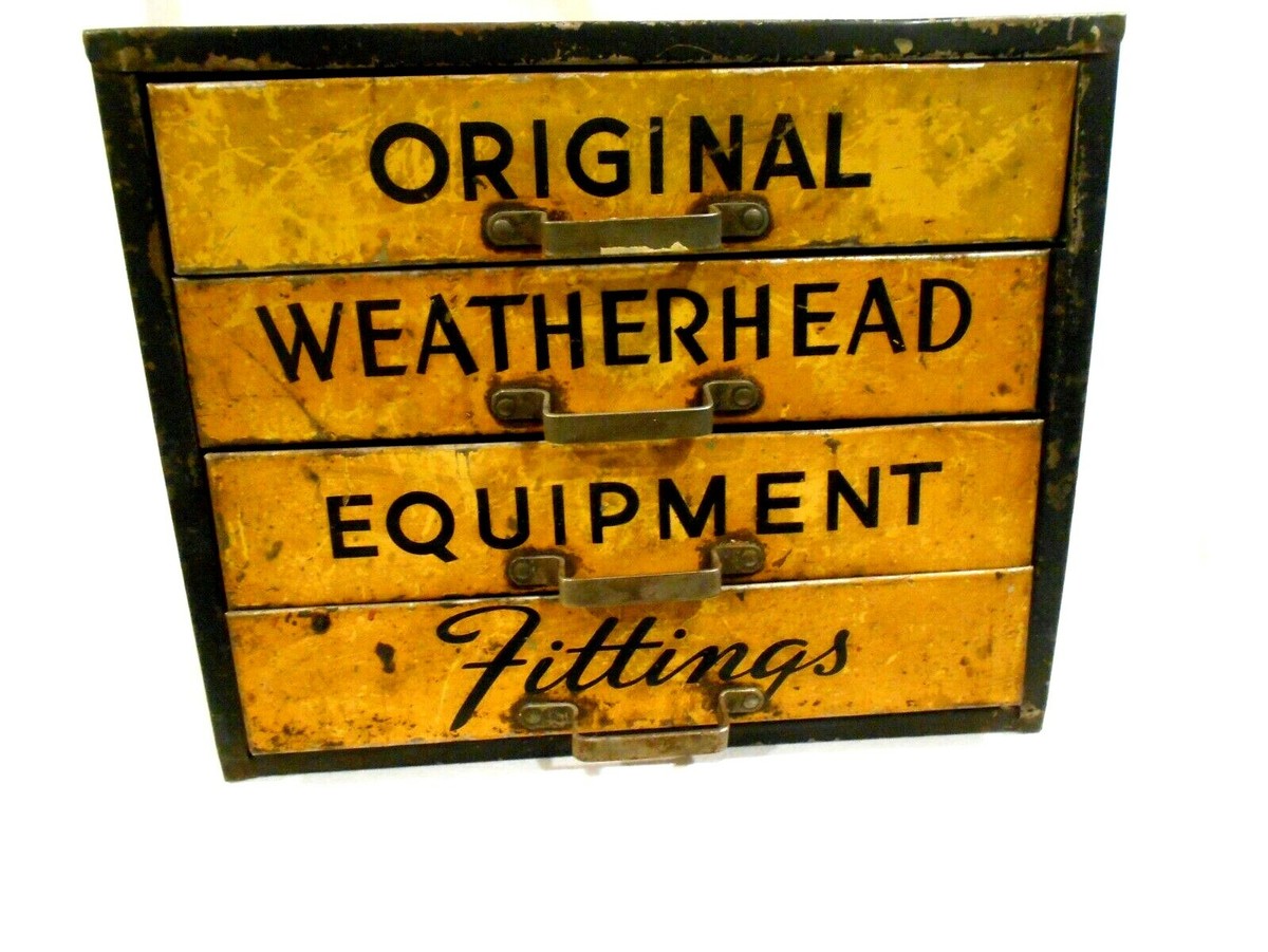 Vintage Original Weatherhead Equipment Fittings 4-Drawer