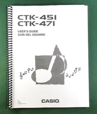Casio CTK-471 Instruction Manual: 46 Pages Coil Bound & Protective Covers!