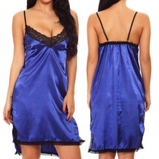 Womens Lingerie Lace Chemise Nightgown Satin Babydoll Nightwear Silk Slip Dress