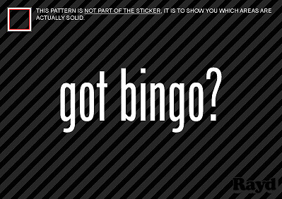 (2) Got Bingo Sticker Decal game