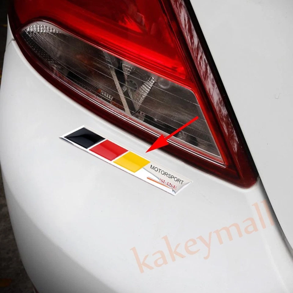 Par de calcomanías adhesivas para decoración de carrocería de coche logotipo bandera de Alemania emblema tira accesorios Foto 2 de 4