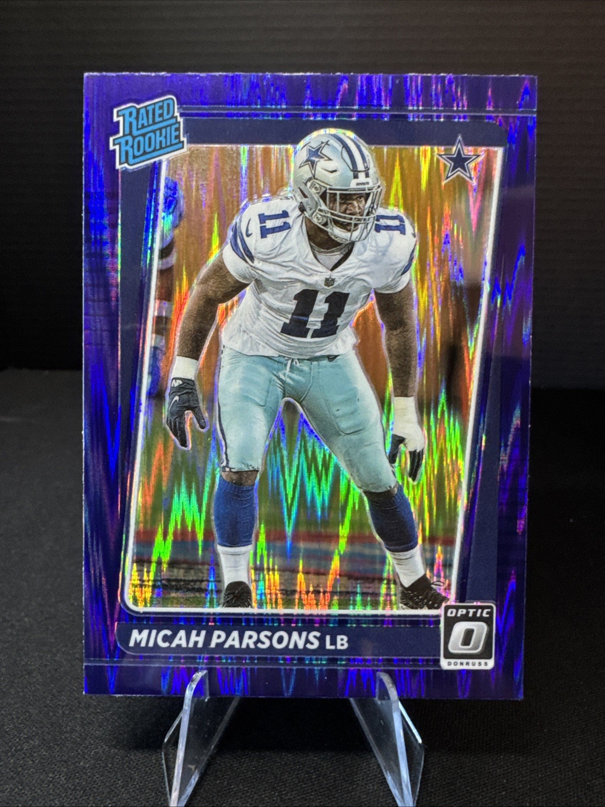 2021 Donruss Optic Micah Parsons #245 Purple Shock (RC) - Cowboys Packers