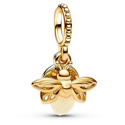PANDORA Schmuck Charm-Anhänger Leuchtendes Glühwürmchen Goldfarben 769352C01