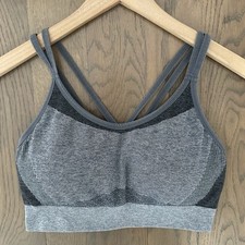 Champion Duo Dry Multi-Strap Sports Bra Charcoal Grey and Heather Grey Large