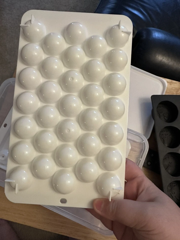 Mini Ice Ball Maker Mold Tray. 1” Mini Round Ice Cubes. Set of 2 with Lids. - Image 3 of 4