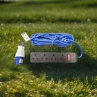 Camping Electric Hook Up Cable 4 Way Fused 1m 2m 5m 10m 15m 20m 25m Long Lead